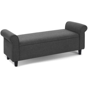 Artiss Storage Ottoman Blanket Box 125cm Arm Linen Grey product image
