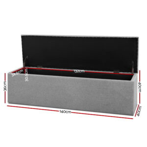 Artiss Storage Ottoman Blanket Box 140Cm Linen Grey Product Image