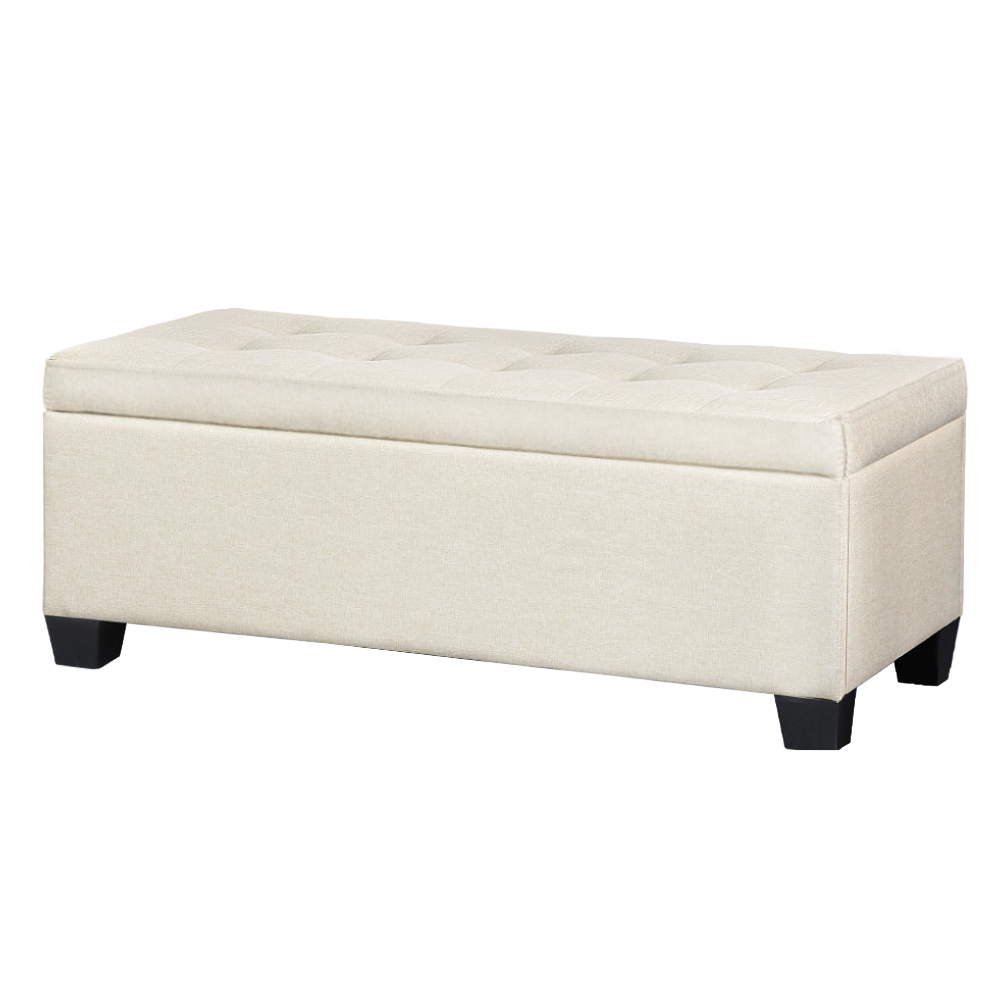 Artiss Storage Ottoman Blanket Box 97Cm Linen Beige – Sumo Deals Artiss Storage Ottoman Blanket Box 97Cm Linen Beige Product Image