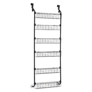 Artiss Over Door Storage Hanger Pantry 6-Tier Metal Hook Hanging Organiser Black product image