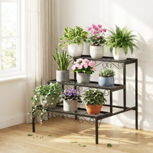 Artiss Plant Stand 3 Tier Metal Corner Plant Shelf Multiple Flower Holder Rack product image