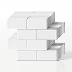 Artiss 3D Peel and Stick Wall Tiles Self Adhesive Subway Backsplash 10 Sheets, White product image