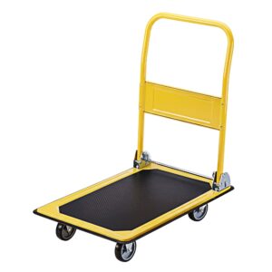 Giantz Platform Trolley Hand Truck Folding Platform Cart 150Kg Load Yellow Product Image