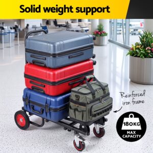 Giantz Foldable Hand Trolley | 180Kg Capacity – Sumo Deals Giantz Foldable Hand Trolley Collapsible Transport Cart 180Kg Load Black Product Image
