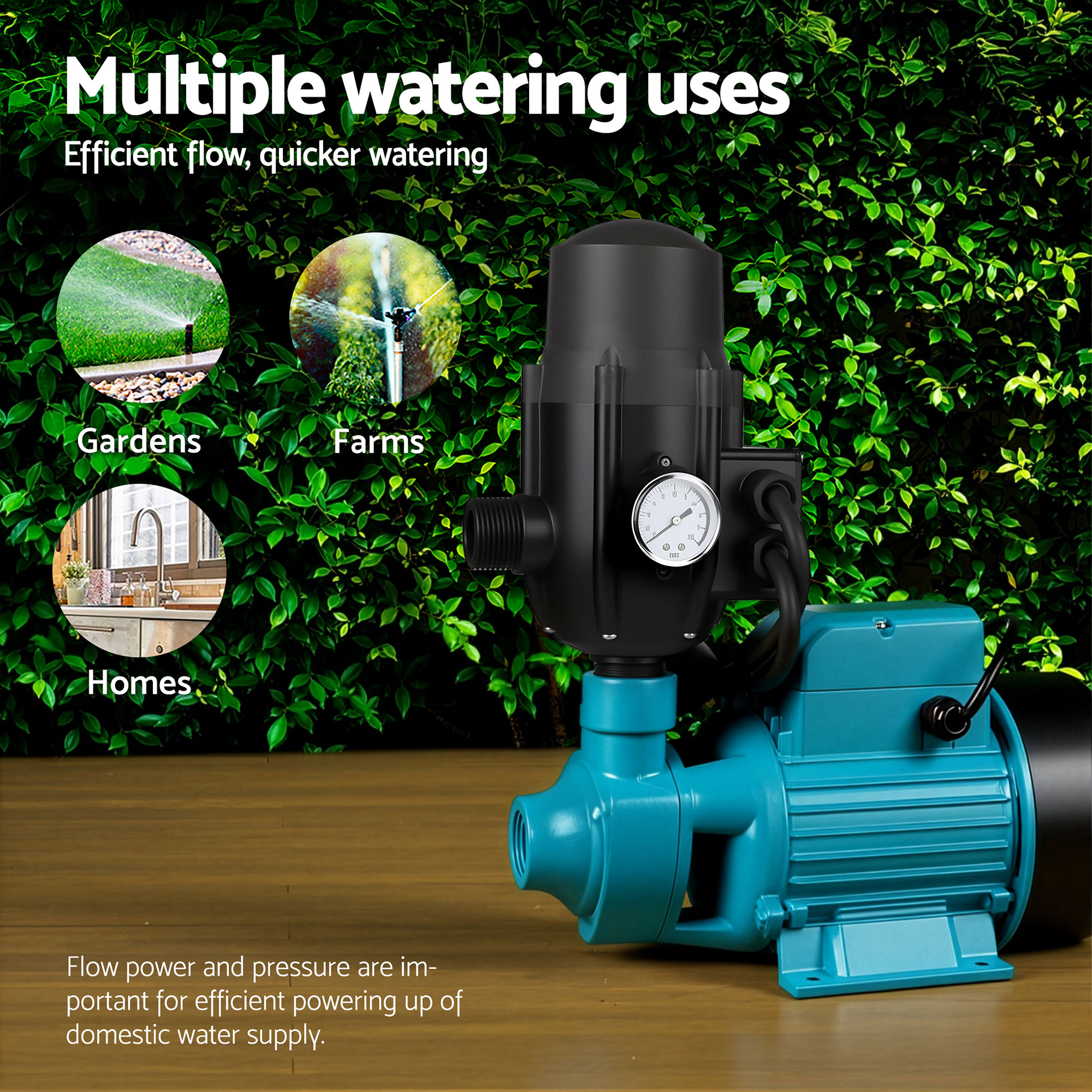 Giantz Qb80 Peripheral Water Pump | Garden &Amp; Car Wash – Sumo Deals Giantz Peripheral Water Pump Garden Boiler Car Wash Auto Irrigation Qb80 Black Product Image