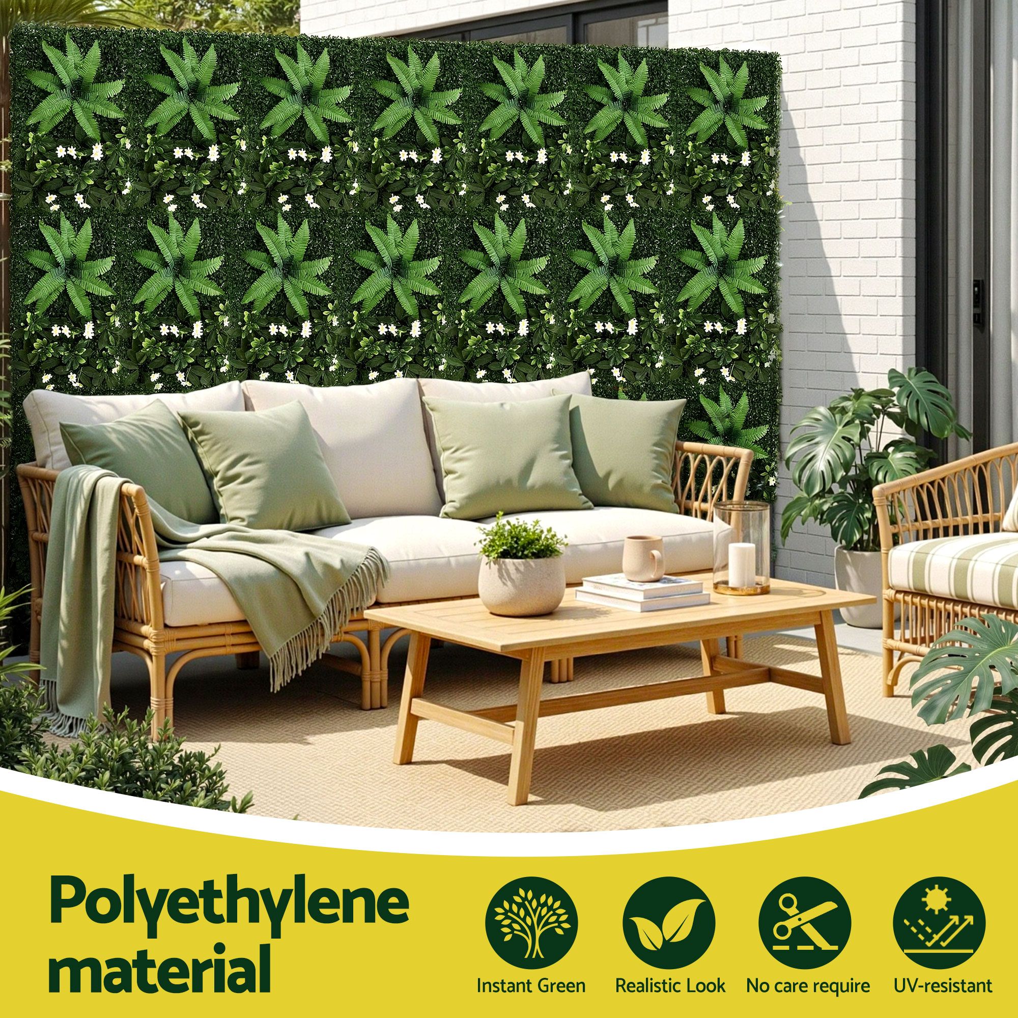 Gardeon 4Pc Artificial Boxwood Wall Panels 40X60Cm – Sumo Deals Gardeon 4Pcs Artificial Plant Wall Panels 40X60Cm Boxwood Panel Leaf Backdrop Backyard Green Decor Product Image