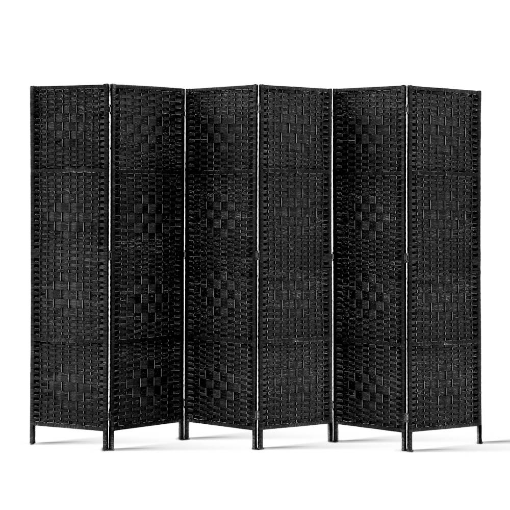 Artiss 6 Panel Room Divider Screen Black 245X170Cm – Sumo Deals Artiss 6 Panel Room Divider Screen 245X170Cm Woven Black Product Image