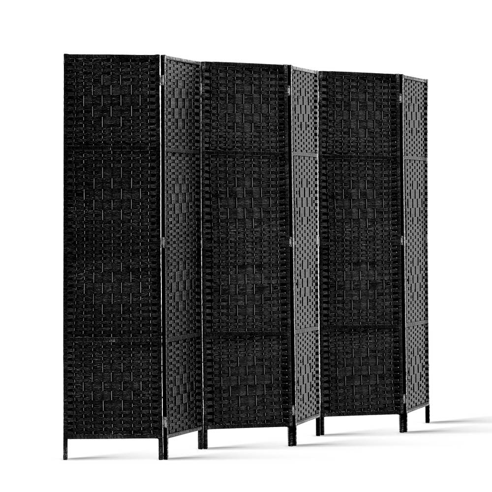 Artiss 6 Panel Room Divider Screen Black 245X170Cm – Sumo Deals Artiss 6 Panel Room Divider Screen 245X170Cm Woven Black Product Image
