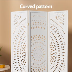 Artiss 3 Panel Room Divider Screen 132X170Cm Circle White Product Image
