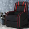 Artiss Recliner Chair Gaming Chair Leather Black Serik product image