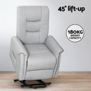Artiss Recliner Chair Lift Assist Chair Leather Grey Product Image