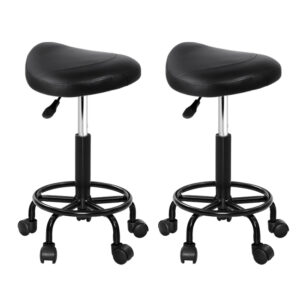 Artiss 2x Salon Stool Saddle Swivel Chair product image