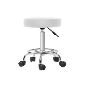 Artiss Salon Stool Round Swivel Chair White Product Image