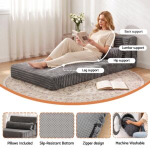 Artiss 3-In-1 Folding Sofa Bed Lounger With Side Pocket – Sumo Deals Artiss 3-In-1 Folding Sofa Bed Armless Lounger Chair With Side Pocket And Pillow Product Image