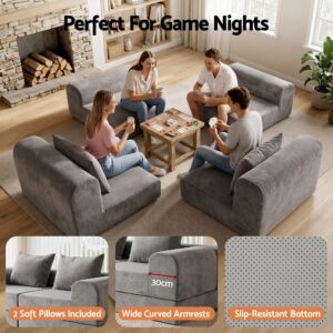 Artiss 5-In-1 Convertible Sofa Bed Floor Mattress Modular Boneless Curved Couch Product Image