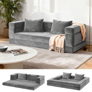 Artiss Convertible Folding Sofa Bed Pull Out Mattress Foldable Lounge Couch Grey product image