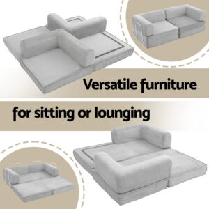 Artiss Convertible Folding Sofa Bed Grey Product Image