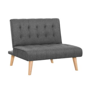 Artiss Sofa Bed Lounge Chair Couch 1 Seater Recliner Futon Bed Set Linen Grey Product Image