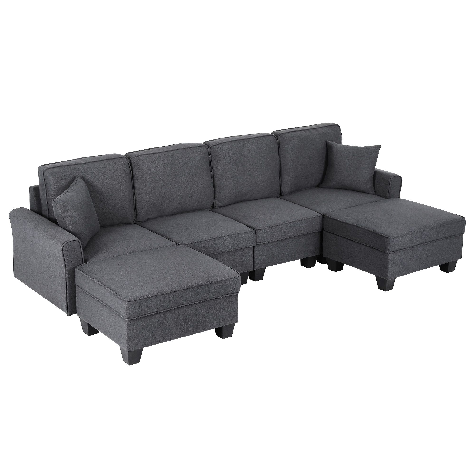 Artiss Modular U-Shaped Storage Sofa Couch Grey – Sumo Deals Artiss Modular Sectional U Shaped Storage Sofa Couches For Living Room Grey Product Image