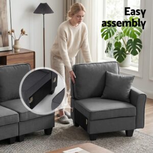 Artiss Modular U-Shaped Storage Sofa Couch Grey – Sumo Deals Artiss Modular Sectional U Shaped Storage Sofa Couches For Living Room Grey Product Image