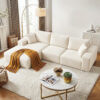 Artiss 3 Seater Modular Sofa Bed | Corduroy White – Sumo Deals Artiss 3 Seater Modular Sofa Bed Sectional Boneless Couches For Living Room Corduroy Compressed Sofa Product Image
