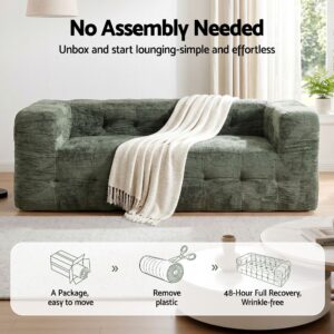 Artiss Boneless Sofa Bed | Green Luxury Chenille – Sumo Deals Artiss Comfort Boneless Sofa For Living Room Green Luxury Chenille Product Image