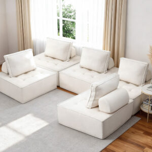 Artiss Floor Sofa Lounge Chair 5 Seater with Pillow product image