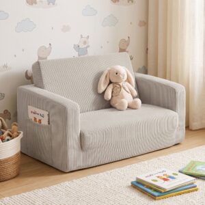 Artiss 2-in-1 Sofa Foam Couch with Side Pocket Light Grey product image