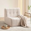 Artiss Single Small Boneless Couches for Living Room White Fabric product image
