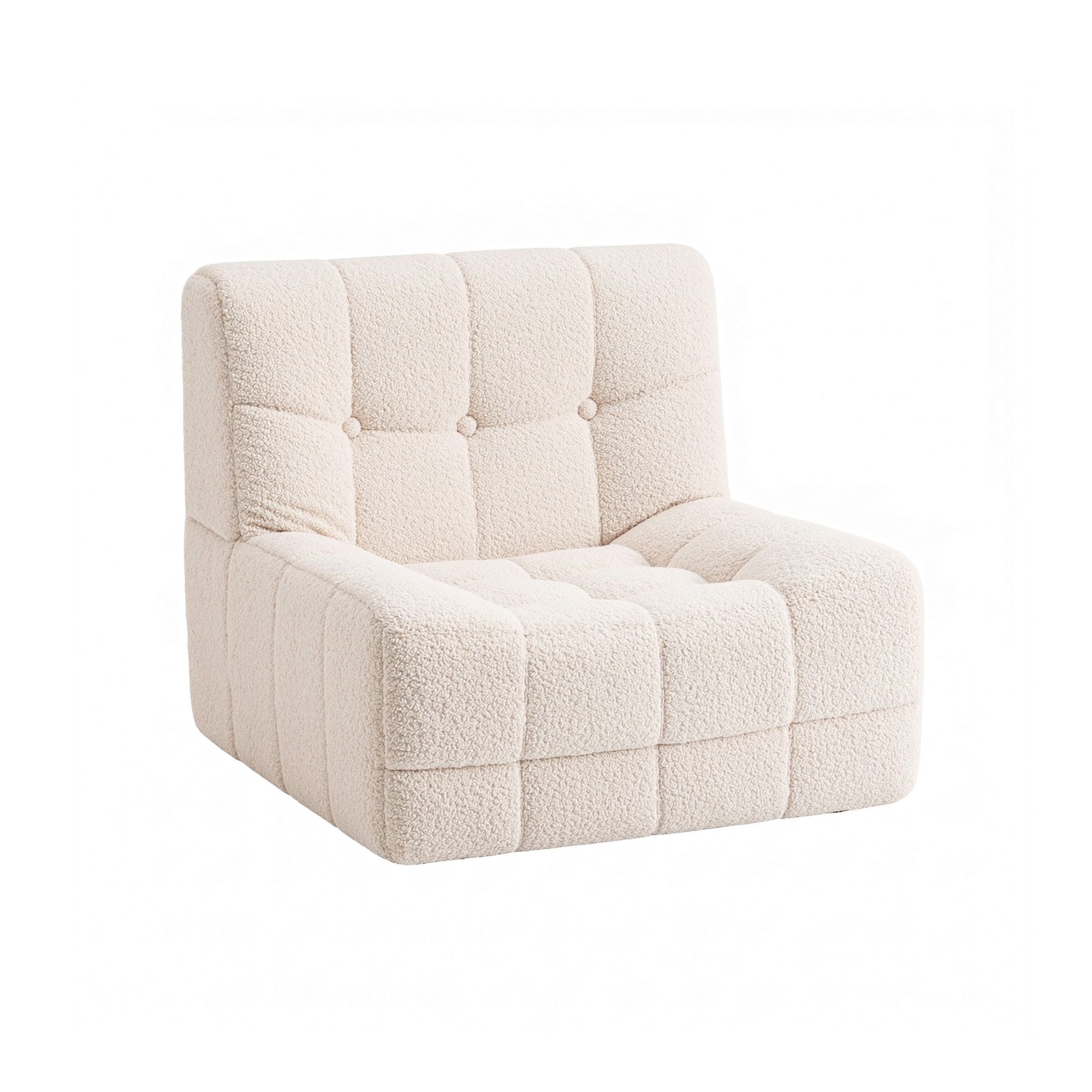 Artiss Single Boneless Couch | White Fabric – Sumo Deals Artiss Single Small Boneless Couches For Living Room White Fabric Product Image