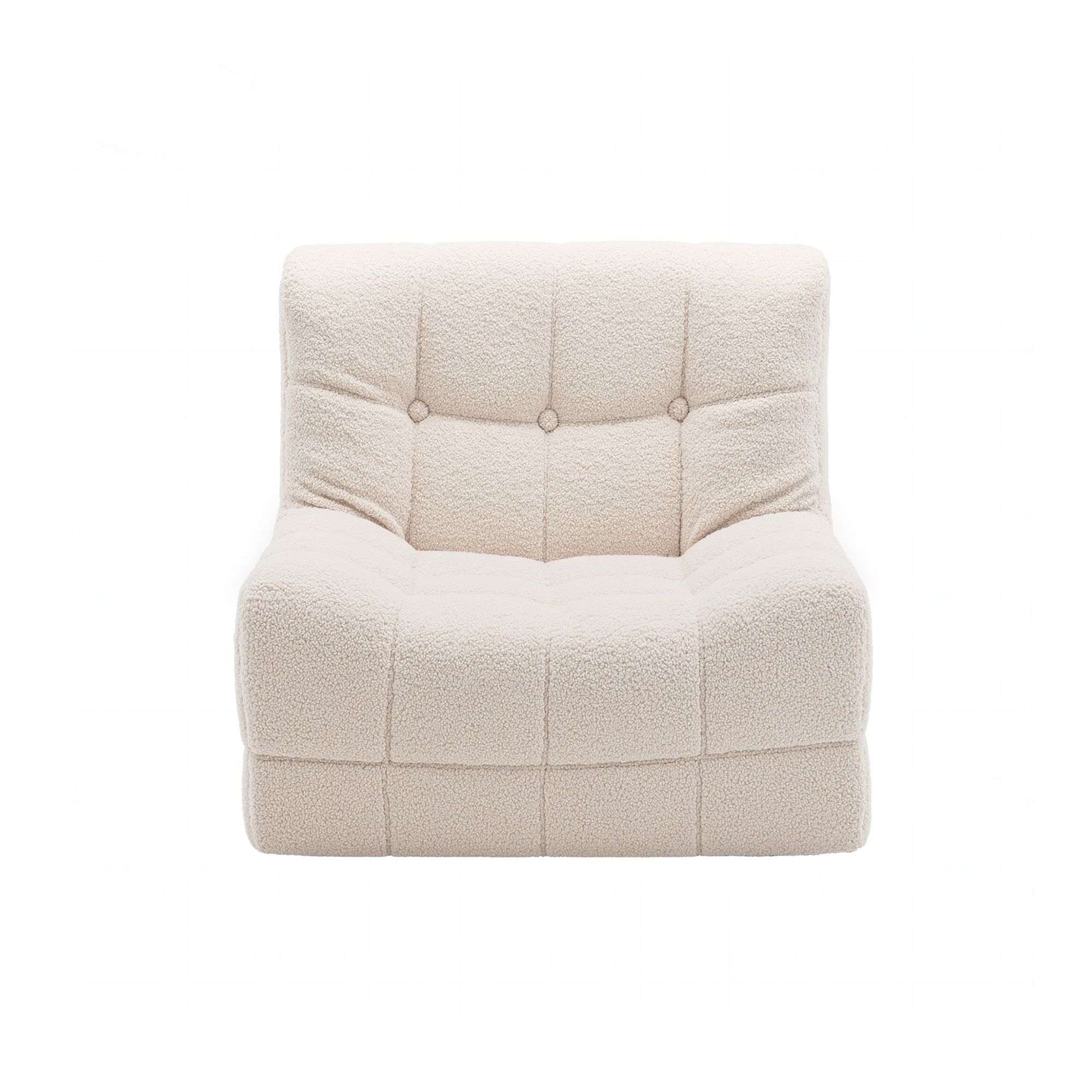Artiss Single Boneless Couch | White Fabric – Sumo Deals Artiss Single Small Boneless Couches For Living Room White Fabric Product Image