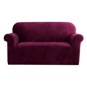 Artiss Sofa Cover Couch Covers 2 Seater Velvet Ruby Red product image