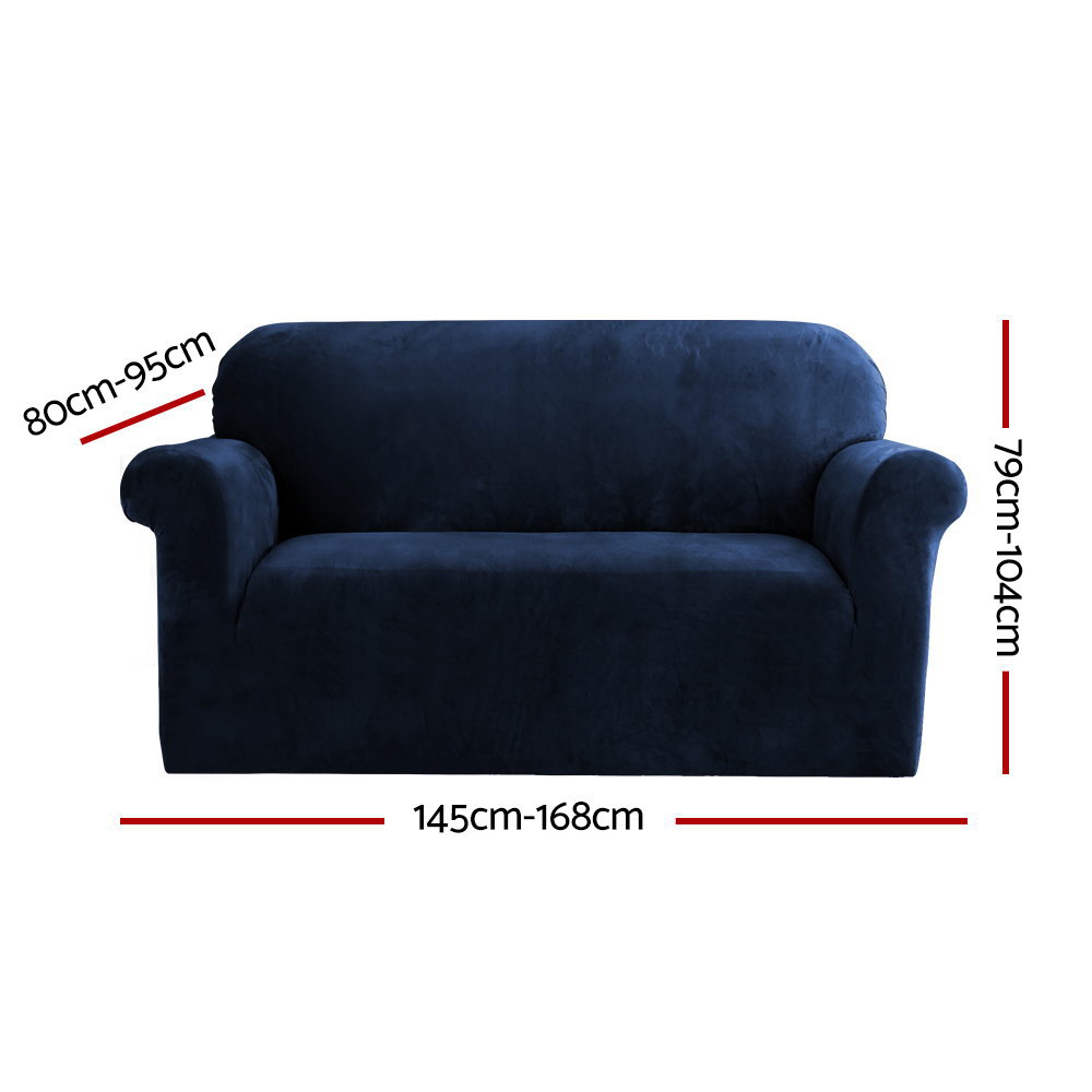 Artiss 2 Seater Velvet Sofa Cover - Sapphire – Sumo Deals Artiss Sofa Cover Couch Covers 2 Seater Velvet Sapphire Product Image