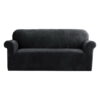 Artiss Sofa Cover Couch Covers 3 Seater Velvet Black product image