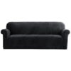 Artiss Sofa Cover Couch Covers 4 Seater Velvet Black product image