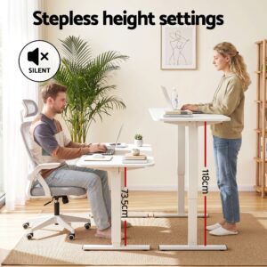 Artiss Standing Desk &Amp; Ergonomic Office Chair Combo 140Cm – Sumo Deals Artiss Standing Desk Office Chair Sit Stand Ergonomic Combo 140Cm White Product Image