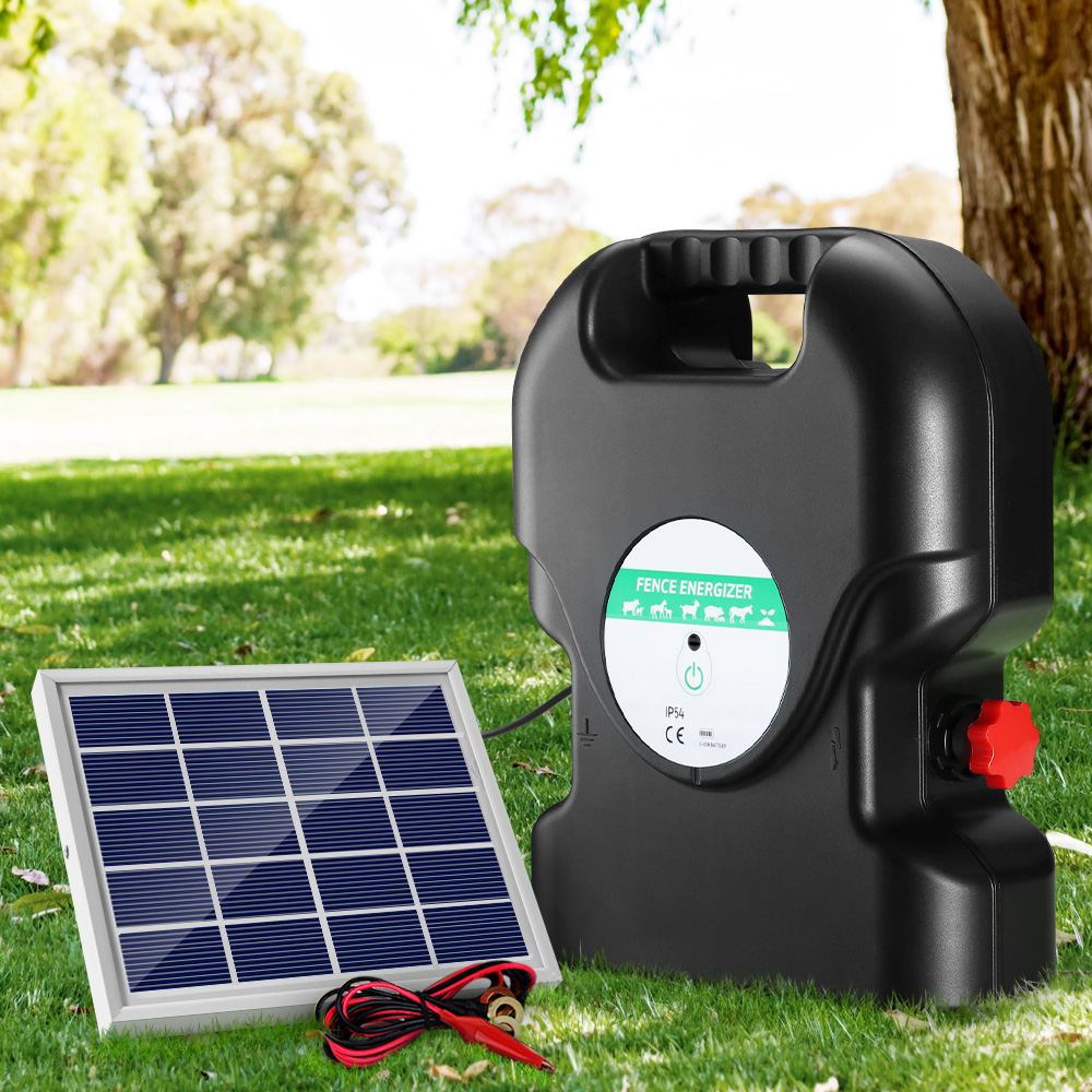 Giantz Solar Electric Fence Energiser 20Km 1.2J – Sumo Deals Giantz Fence Energiser 20Km Solar Powered 1.2J Electric Product Image