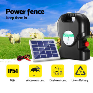 Giantz Solar Electric Fence Energiser 20Km 1.2J – Sumo Deals Giantz Fence Energiser 20Km Solar Powered 1.2J Electric Product Image