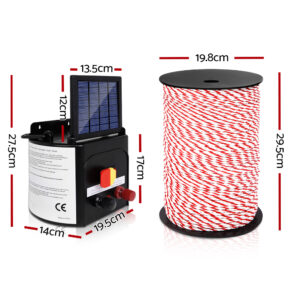 Giantz Fence Energiser 5Km Solar Powered Electric 500M Poly Rope Product Image