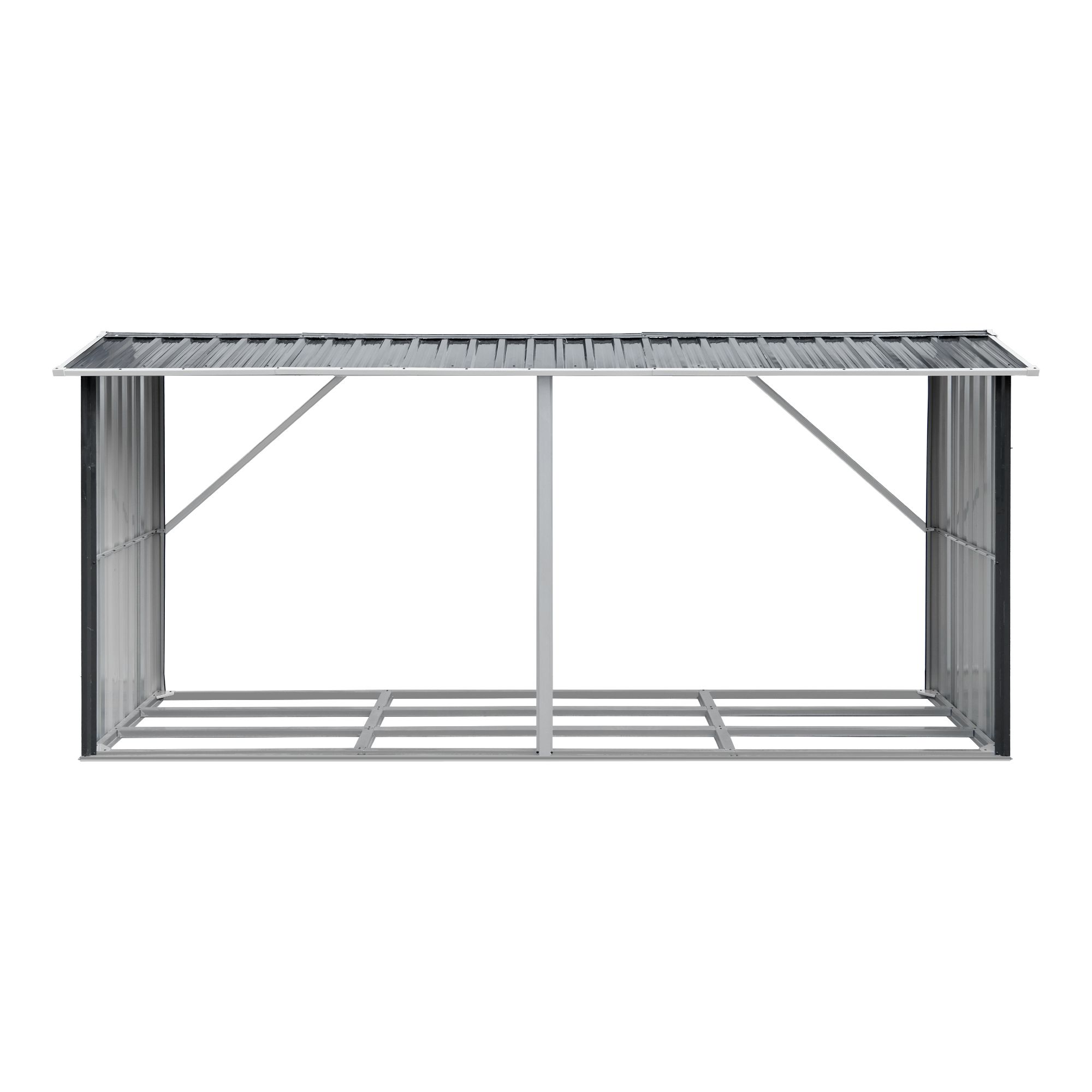 Giantz Firewood Storage Shed | 3.3M Galvanised Steel – Sumo Deals Giantz Firewood Storage Shed 334.5Cm X 92Cm Outdoor Log Rack Galvanised Steel Wood Holder Product Image