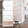 Artiss Shoe Rack Cabinet Mirror 25 Pairs White product image