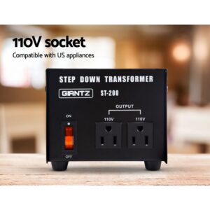 Giantz Step Down Transformer 200W 240V To 110V Stepdown Voltage Converter Au-Us Product Image