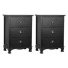 Artiss 2x Bedside Table 3 Drawers Vintage - THYME Black product image
