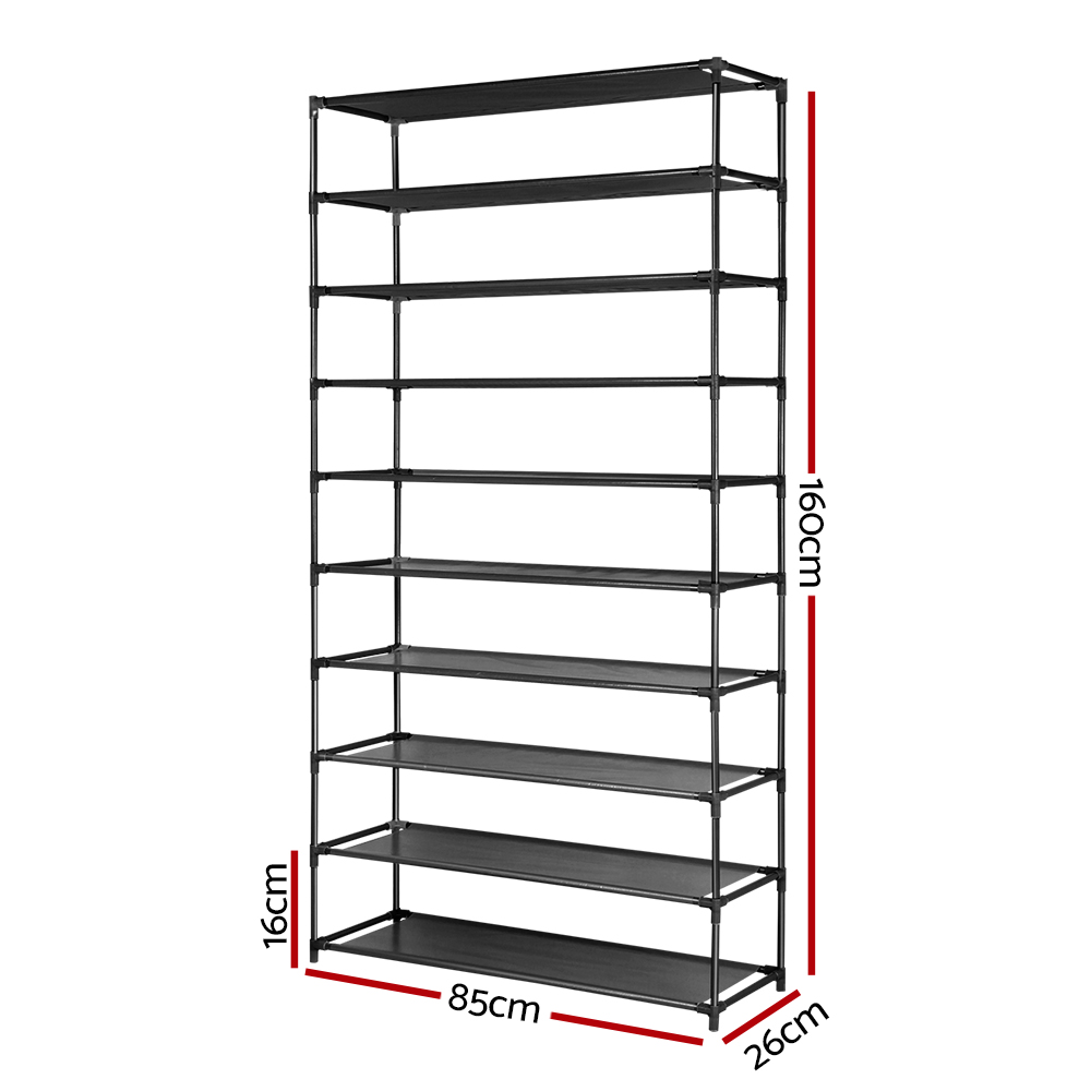Artiss 10-Tier Shoe Rack Cabinet - Stores 50 Pairs – Sumo Deals Artiss Shoe Rack Cabinet Stackable 50 Pairs 10-Tier Black Product Image