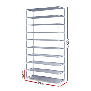 Artiss 10-Tier Stackable Shoe Rack Cabinet Grey – Sumo Deals Artiss Shoe Rack Cabinet Stackable 10-Tier Grey Product Image