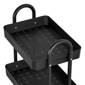 Artiss Storage Trolley Kitchen Cart 3 Tiers Rack Shelf Organiser Wheels Black Product Image