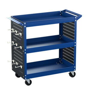 Giantz 3-Tier Tool Cart Storage Trolley Workshop Garage Pegboard Hooks Blue product image