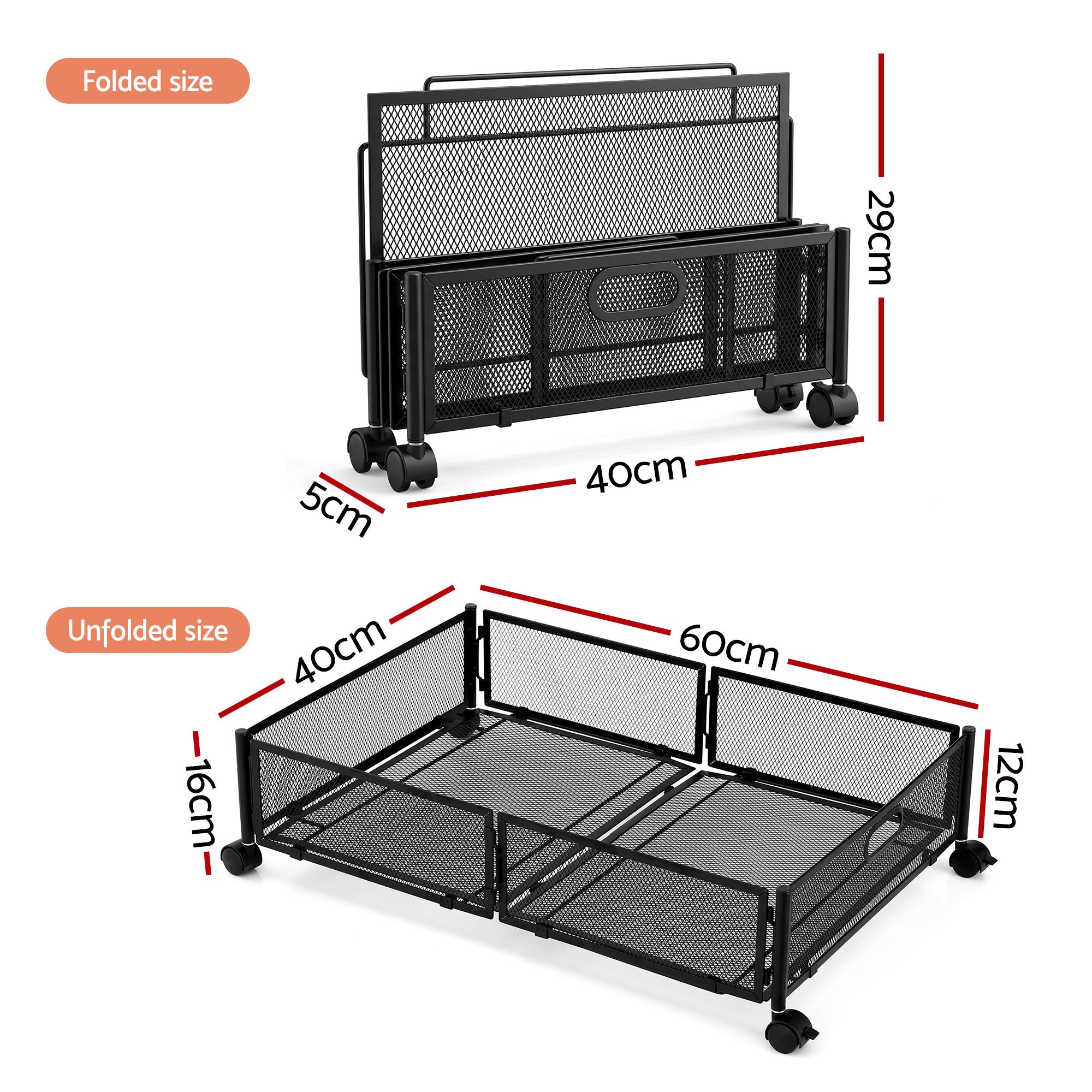 Artiss 2X Under Bed Storage Containers With Wheels – Sumo Deals Artiss 2X Under Bed Storage Containers Metal Boxes Quilt Organiser With Wheels Product Image