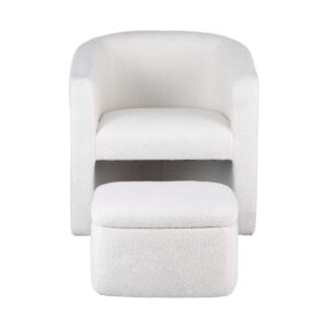 Artiss Armchair Accent Chair W/Ottoman Lounge Footrest Storage Boucle White Product Image