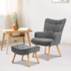 Artiss Armchair Set with Ottoman Grey Lansar product image